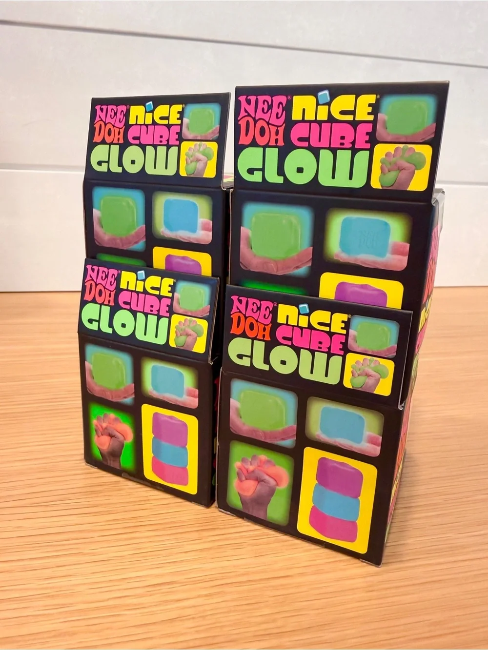 Needoh Nice Cube Glow in the Dark squishy set of 4
